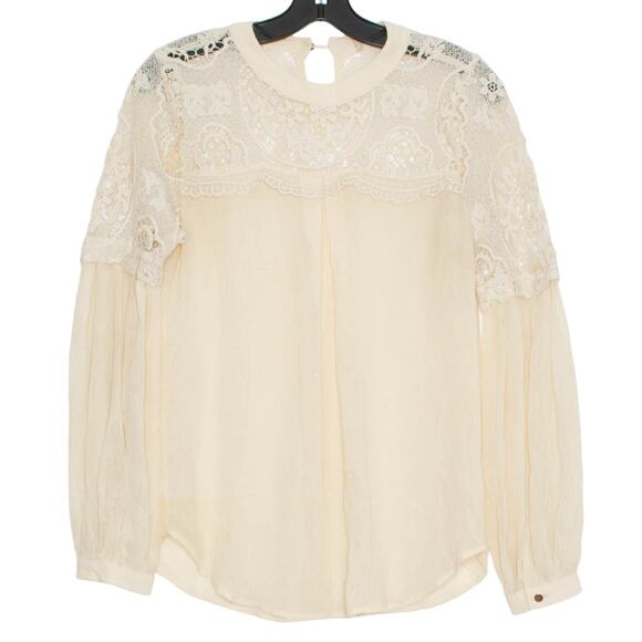 Altar'd State Top Gauzy Lace Cottage Romantic Victorian Prairie Floral Medium - Picture 1 of 4